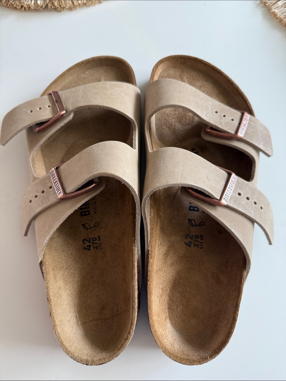Birkenstock Arizona Two-Strap Sandals in Taupe